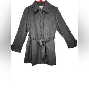 Women’s Beau Monde Grey Trench Coat Wool Size 1XL